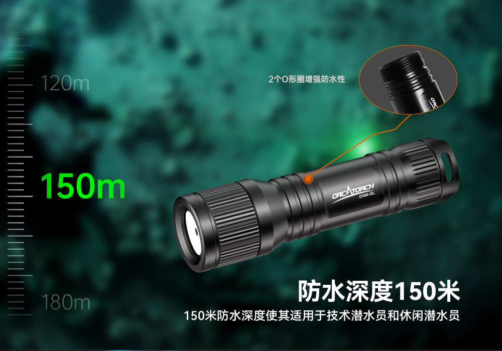 D560-GL潛水激光手電(diàn)筒,潛水教練手電筒,激光潛水手電,水下搜救照明,OrcaTorch久久国产三级精品