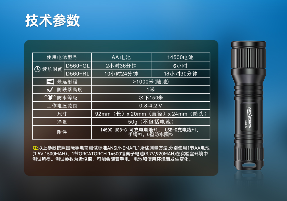D560-GL潛水激光手電筒,潛水教練手(shǒu)電(diàn)筒,激光(guāng)潛水手電,水(shuǐ)下搜救照明(míng),OrcaTorch虎(hǔ)鯨