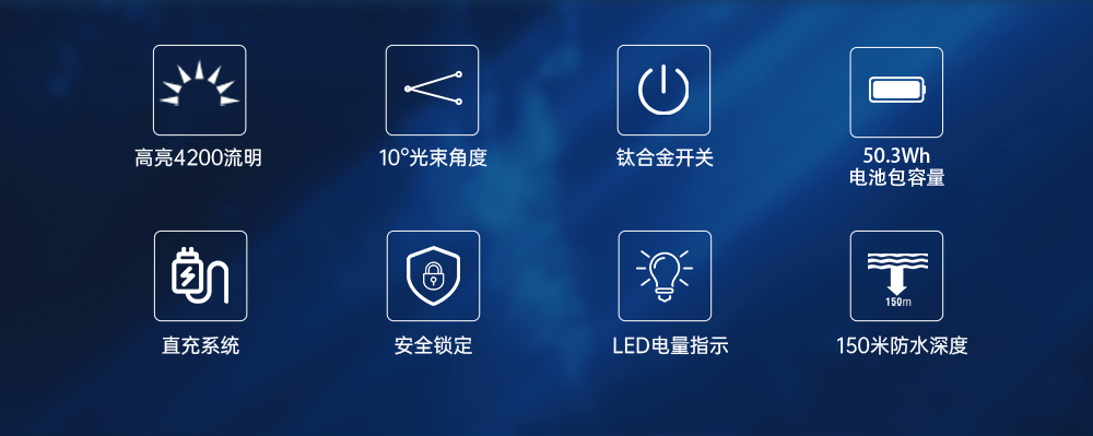 久久国产三级精品OrcaTorch,D860可充(chōng)電潛水燈,高亮度潛水手電筒,水下照明手電筒