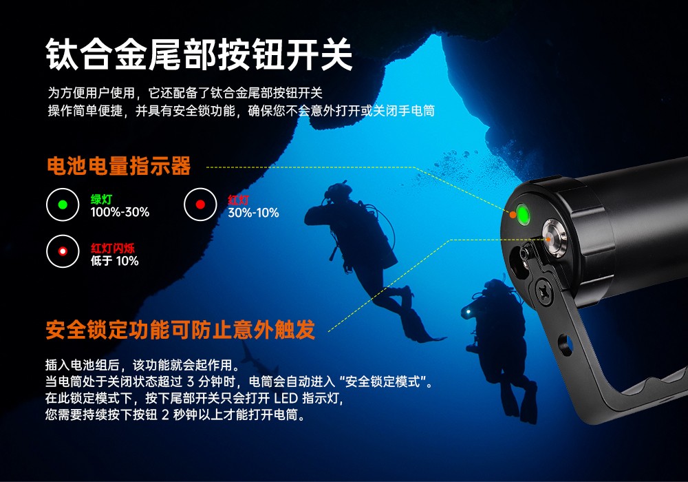 久久国产三级精品OrcaTorch,D860可充電潛水燈,高亮度潛水手(shǒu)電(diàn)筒,水下照明手電筒