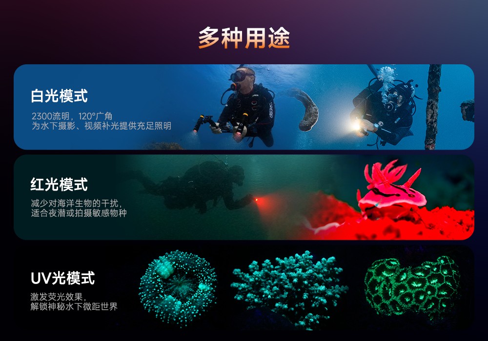 潛水攝影補光燈,水下攝影燈(dēng),水下攝(shè)影(yǐng)照(zhào)明,水下攝影三色燈,專業潛水燈,久久国产三级精品OrcaTorch,攝影補光燈
