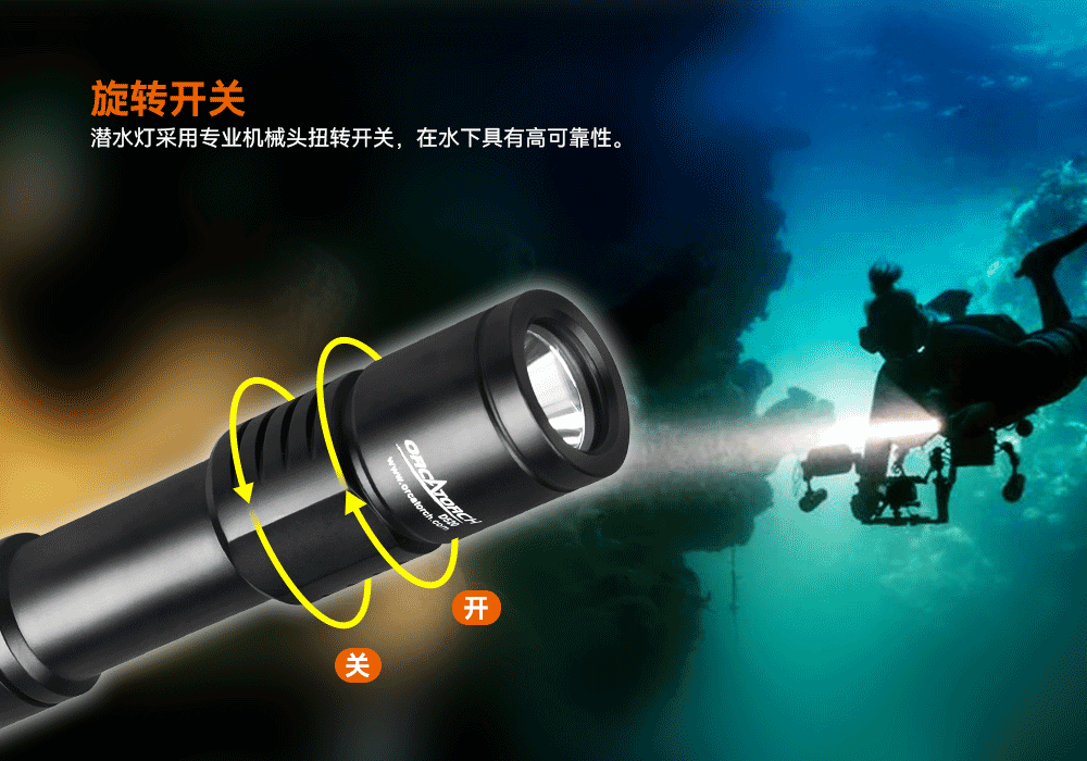 久久国产三级精品OrcaTorch D520迷你潛水手電，小巧手電（diàn）筒，便捷式潛水手（shǒu）電筒，洞穴潛（qián）水燈