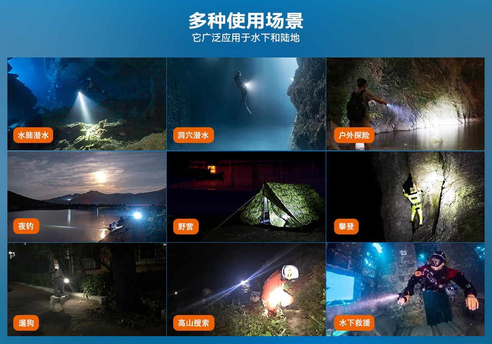 虎（hǔ）鯨OrcaTorch D520迷你潛水手電，小巧手電筒，便捷式潛水手電筒，洞穴潛水（shuǐ）燈