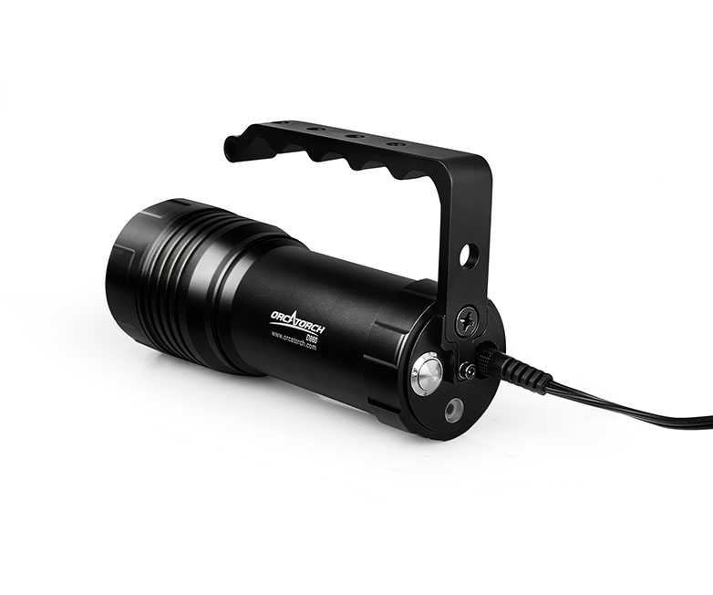 OrcaTorch久久国产三级精品，D860可充電潛水（shuǐ）燈，高亮度潛水手電筒，水（shuǐ）下照明手電筒